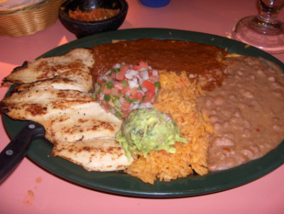 Enchilada on the tampiquena plate at Los Arcos, Edmond, OK