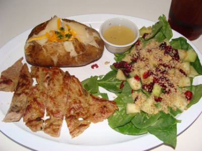 Steamed potato as a side dish